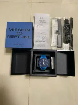 Omega x Swatch moonswatch mission to neptune (blue/biru)