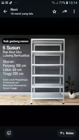 Rak besi siku 6 susun