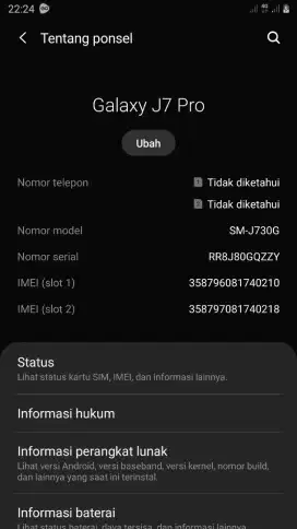 Samsunnng jj7pro ramm 3/64 nfc mulus tinggal pakai