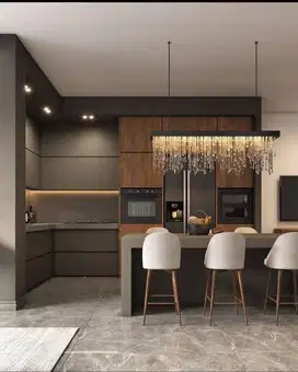 Custom Interior Kitchen Set, Backdrop TV, Lemari, Wardrobe