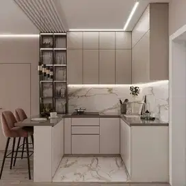 Custom Interior Kitchen Set, Backdrop TV, Lemari, Wardrobe