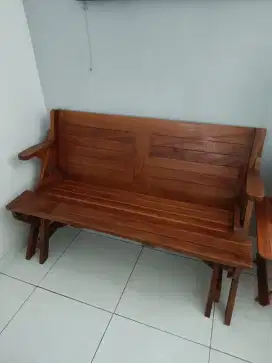 Meja lipat kayu Jati bisa jadi kursi