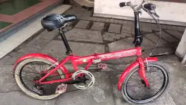 Sepeda lipat phonik frem lurus uk20 siap pakai