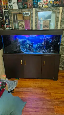 Aquarium kabinet Sumpfilter+Aquascape  siap pakai