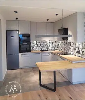 Custom Interior Kitchen Set, Backdrop TV, Lemari, Wardrobe