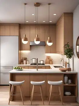 Custom Interior Kitchen Set, Backdrop TV, Lemari, Wardrobe