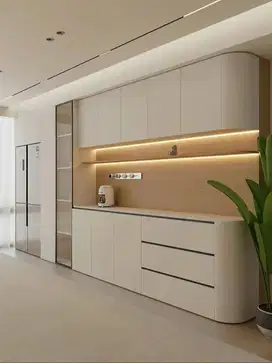 Custom Interior Kitchen Set, Backdrop TV, Lemari, Wardrobe