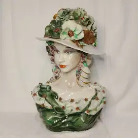Patung Keramik Bust Wanita Eropa Klasik Vintage Ceramic Statue Eropa