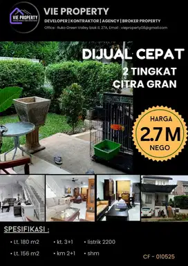 Jual Runah Cabtik Siap Huni Cluster Favorite. Citragran Cibubur.