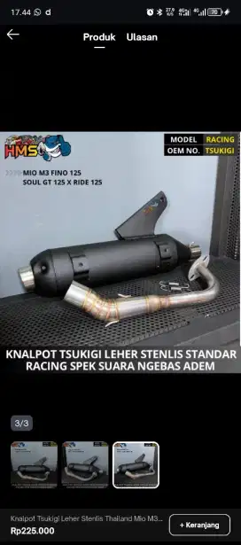 knalpot tsugiki mio m3 full saringan
