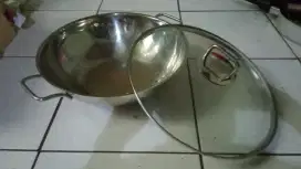 Wajan stainless steel merk WMF transthermal diameter 32 cm(ada tutup)