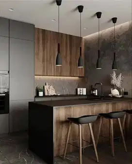 Custom Interior Kitchen Set, Backdrop TV, Lemari, Wardrobe