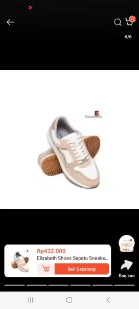 Dijual sepatu olaraga merk elizabeth