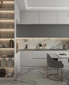 Custom Interior Kitchen Set, Backdrop TV, Lemari, Wardrobe