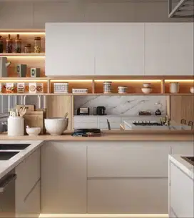 Custom Interior Kitchen Set, Backdrop TV, Lemari, Wardrobe