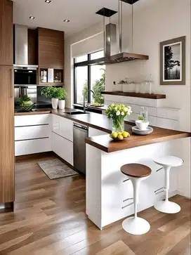 Custom Interior Kitchen Set, Backdrop TV, Lemari, Wardrobe