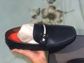 Pedro Navy Leather Loafers