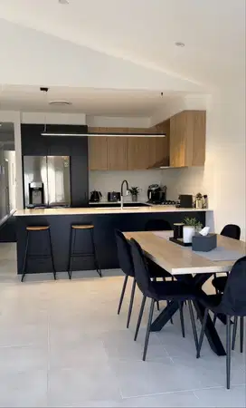 Custom Interior Kitchen Set, Backdrop TV, Lemari, Wardrobe