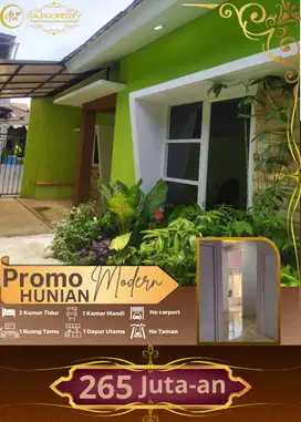 Rumah minimalis desain mewah 2 kamar lokasi strategis siap huni