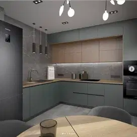 Custom Interior Kitchen Set, Backdrop TV, Lemari, Wardrobe