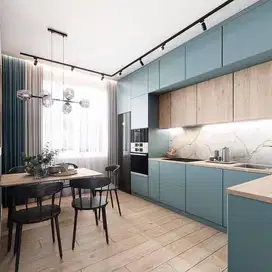 Custom Interior Kitchen Set, Backdrop TV, Lemari, Wardrobe