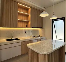 Custom Interior Kitchen Set, Backdrop TV, Lemari, Wardrobe