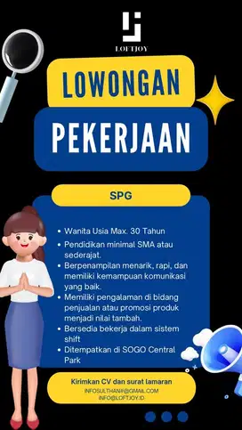 Lowongan SPG / SPB dibutuhkan cepat