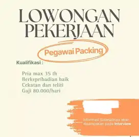 Di cari pegawai packing pria