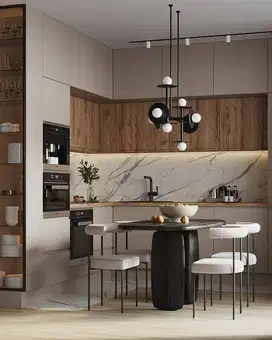Custom Interior Kitchen Set, Backdrop TV, Lemari, Wardrobe