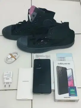 Jual samsung A53 5G ram 8/128 fullset 95% mulus free sepatu masi Baru