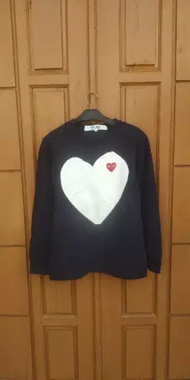 CDG Play big logo navy sweatshirt