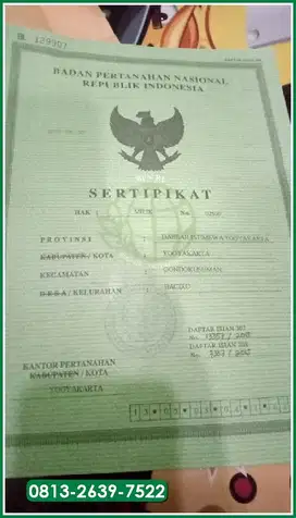 Tanah 2 Muka di Timoho Jogja Kota Bonus Bangunan