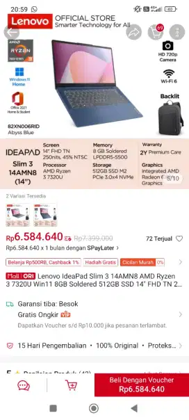 Lenovo Ideapad slim 3 14AMN8