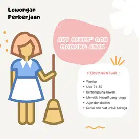 Di cari art menginap beres - beres dan momong anak