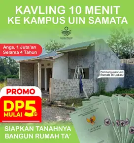 Kavling murah, bisa angsur sampai 4 tahun. Dekat UIN