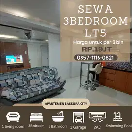 3BR sewa full furnished /3 bln lt 5 apartemen bassura city