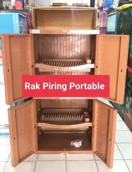 Lemari Rak Piring Plastik Portable