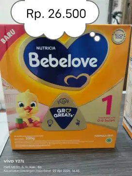 formula bayi bebelove 1 dan 2 isi 200gr usia 0-1th