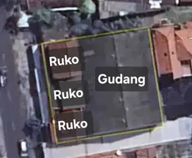 Di jual murah Ruko & Gudang  parkir lega