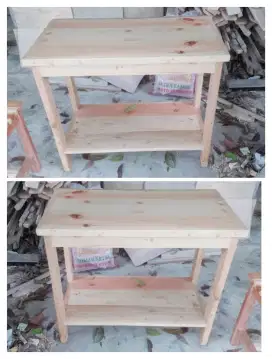 Meja rak 2 susun ukuran 100x40x70