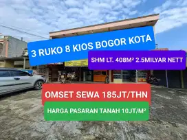 RUKO 3 KIOS 6 TANAH SAREAL BOGOR KOTA JUAL CEPAT MINGGU INI HARGA NETT