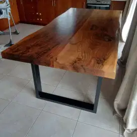 Meja makan/meja kantor/meja minimalis kayu jati asli perhutani