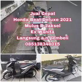 Honda Beat Deluxe ISS 2021 B Jaksel Mulus SS Lkp A.n Pembeli Ex Wanita