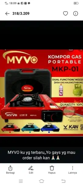 Kompor portebel baik mudah d bwa k mnh aja