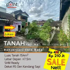 Tanah Murah 154m² Cocok Utk Kost Dekat RS Oen Kandang Sapi Solo