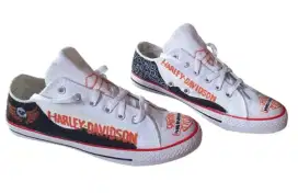 Sepatu harley davidson wing skull dan yellow lidah api