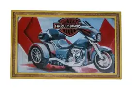 Lukisan harley davidson tri glide ukuran besar besar