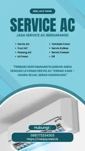 JASA SERVICE AC DAN ELEKTRONIK RISKI JAYA TEKNIK