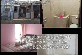 Homestay Jogja Keluarga AC Rumahan Murah 2KT Harian Mingguan Bulanan L