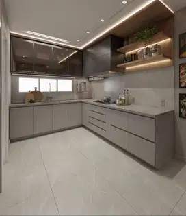 Custom Interior Kitchen Set, Backdrop TV, Lemari, Wardrobe